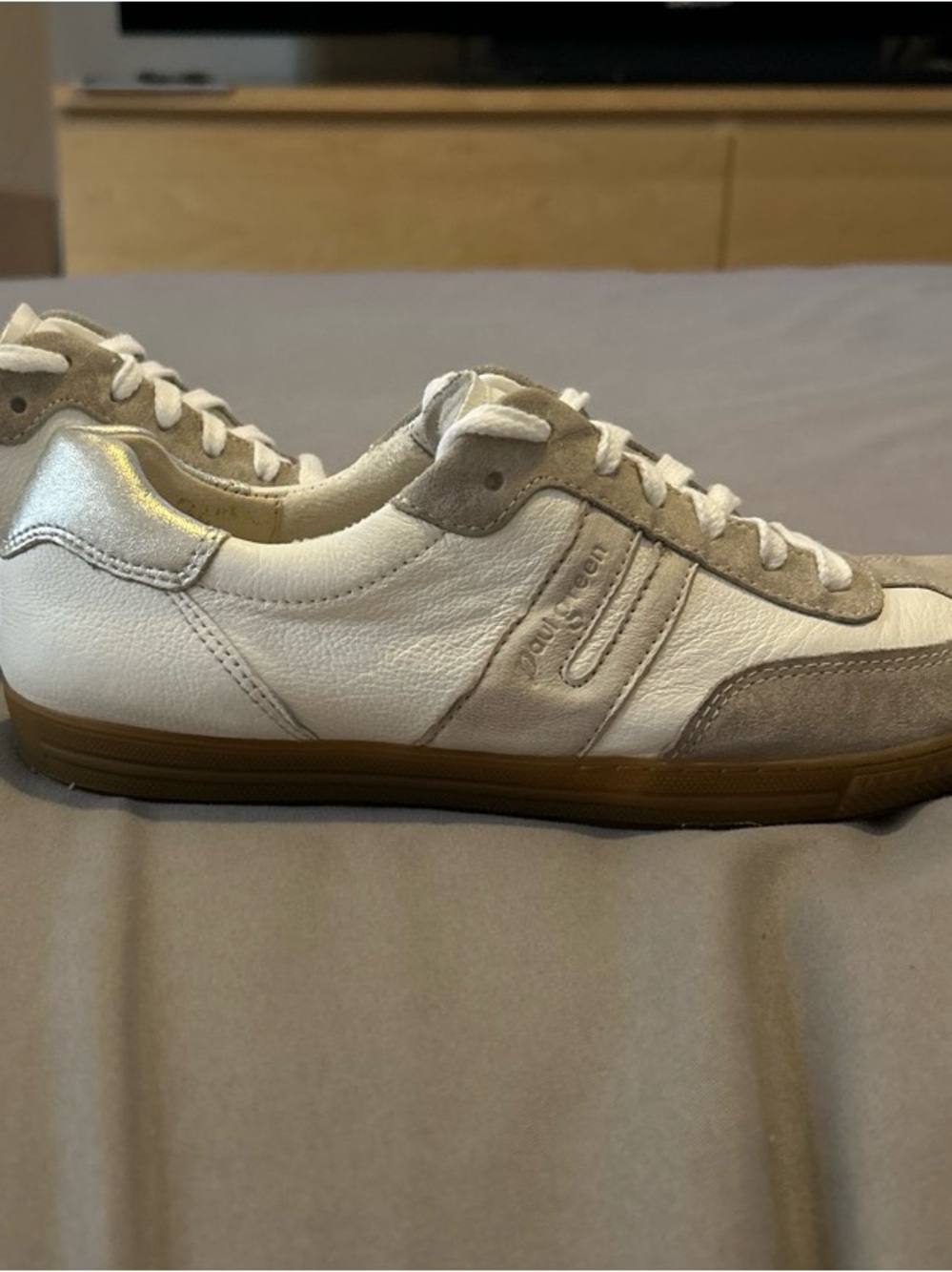 Paul Green Women’s Sneakers in White, Light Gray & Silver - Picture 5 of 6